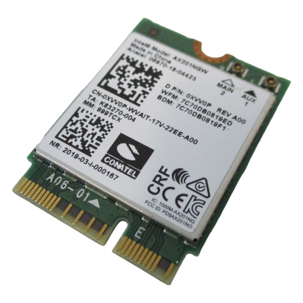 AX201NGW XVV0P Wireless Wi-Fi WLAN (802.11ax) Bluetooth 5.1 Card