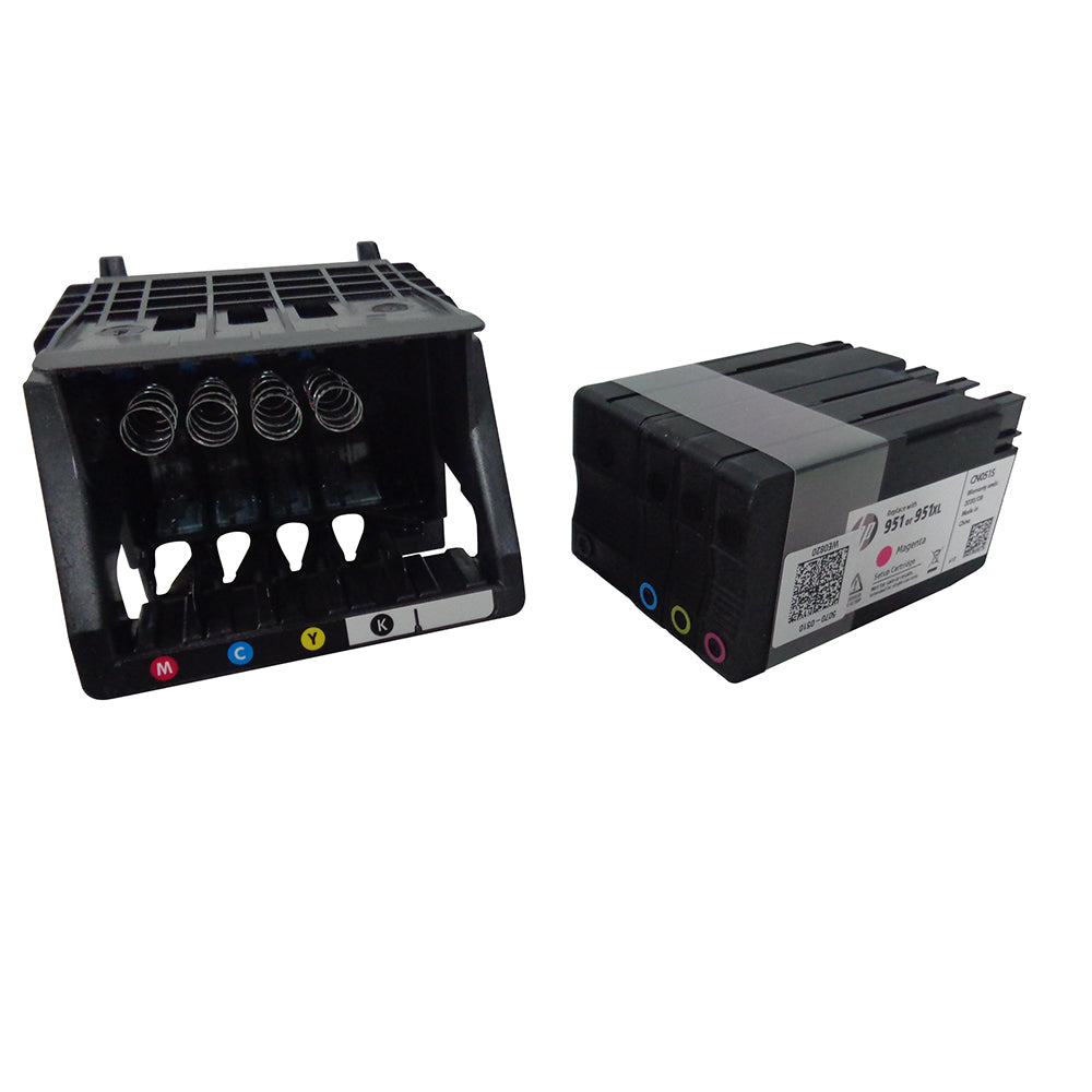 Genuine HP CR321A CR322A Printhead w/ 950 951 Setup Ink Cartridges