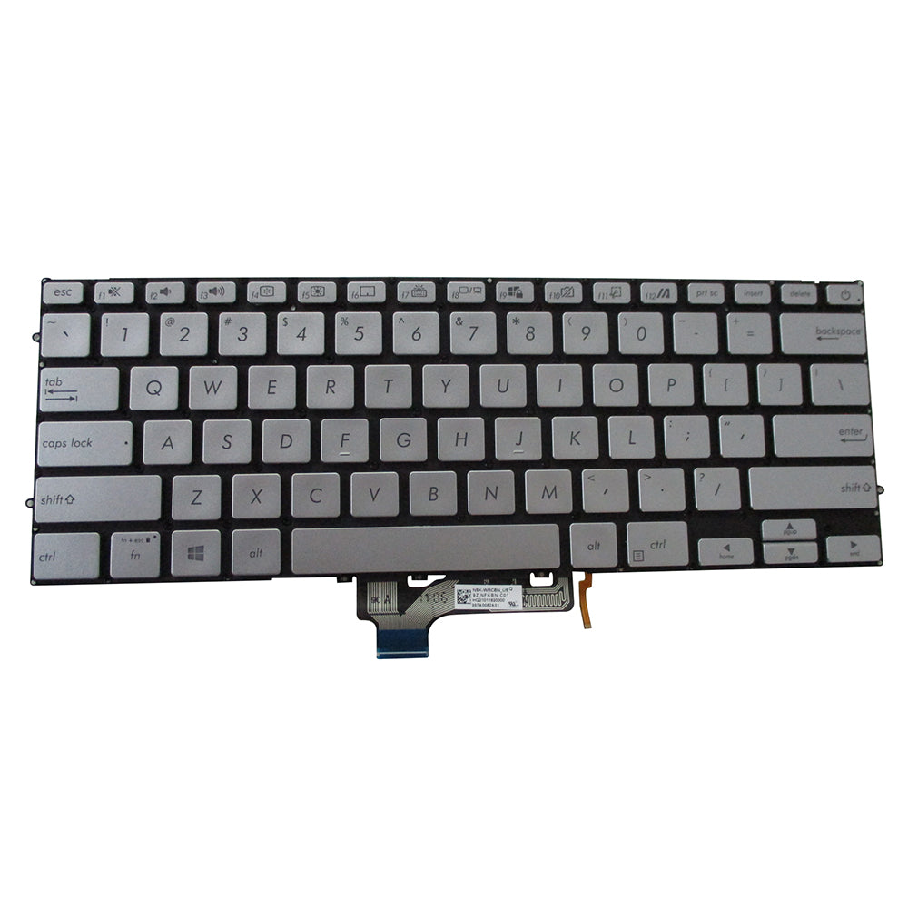 Silver Backlit Keyboard for Asus VivoBook S14 S431 Laptops