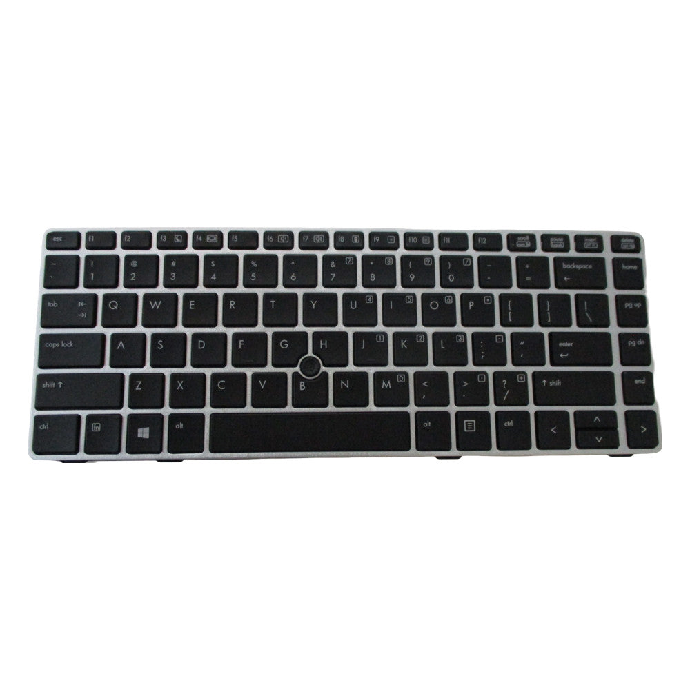 Keyboard w/ Pointer for HP Elitebook 8460P 8470P Laptops Silver Frame