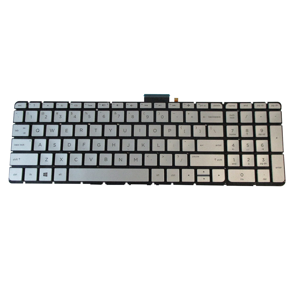 Silver Backlit Keyboard for HP Pavilion 15-AU 15-AW 15-BC Laptops
