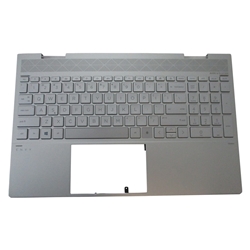 HP Envy 15-ED 15M-ED 15T-ED Silver Palmrest w/ Backlit Keyboard L93226-001