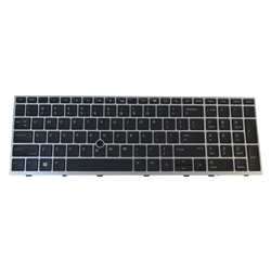 Silver Backlit Keyboard w/ Pointer For HP Elitebook 755 G5 850 G5 850 G6 Laptops