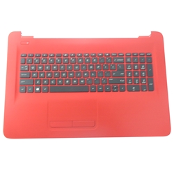 HP 17-X 17-Y Red Palmrest w/ US Keyboard & Touchpad 856757-001
