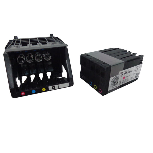 Genuine HP CR321A CR322A Printhead w/ 950 951 Setup Ink Cartridges