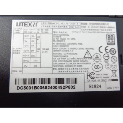Acer Predator Orion 5000 PO5-100 Computer Power Supply 500W DC5001B006