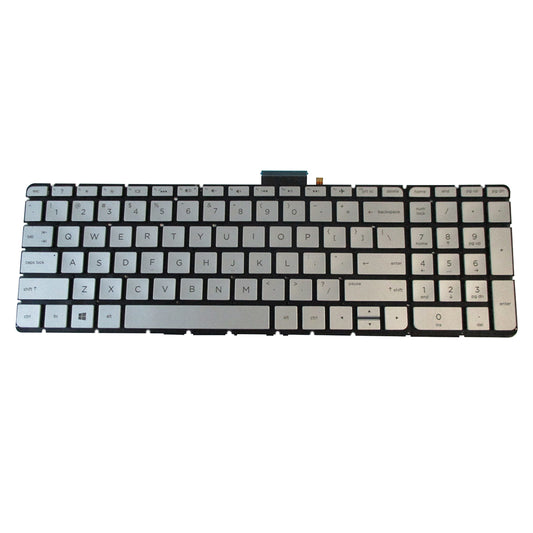 Silver Backlit Keyboard for HP Pavilion 15-AU 15-AW 15-BC Laptops