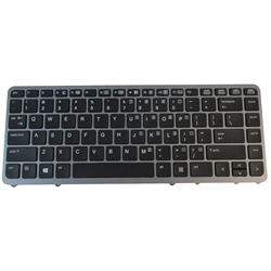 Backlit Keyboard for HP EliteBook 840 G1 G2 850 G1 G2 Silver Frame No Pointer