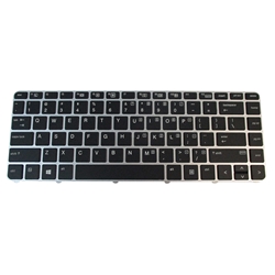 Backlit Keyboard w/ Silver Frame for HP EliteBook 745 840 G3 G4 - No Pointer
