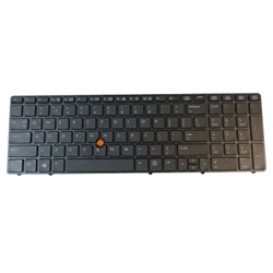 New HP Elitebook 8560W 8570W Black Laptop Keyboard w/ Frame & Pointer