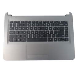Genuine HP 14-AM 14T-AM 14-AN Silver Palmrest Keyboard & Touchpad 858078-001